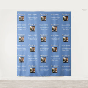 Custom Photo Name Degree Graduation Party Backdrop Tapestry