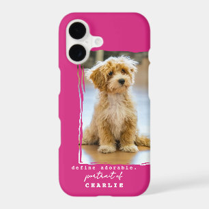 Custom Photo Name Dog Cute Funny Phrase Hot Pink