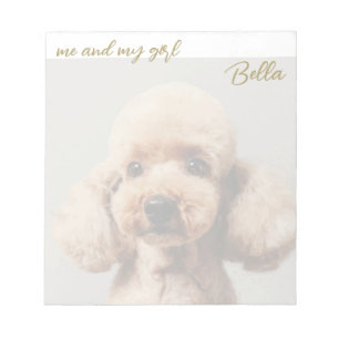 Custom Photo Name Dog Pet Lover Quote Gold Script  Notepad