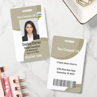 Custom Photo Name Employee ID Badge Iguana Colour