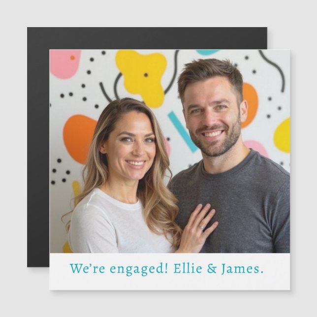 Custom Photo Name Engagement Announcement Script (Front/Back)