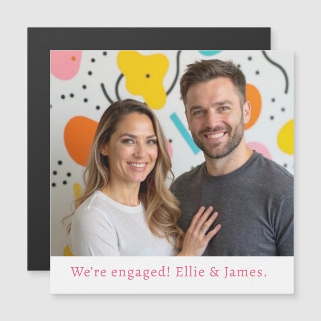 Custom Photo Name Engagement Announcement Script (Front/Back)