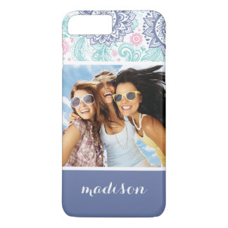 Custom Photo & Name Ethnic Paisley Pattern iPhone 8 Plus/7 Plus Case