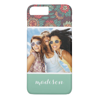 Custom Photo & Name floral cartoon pattern iPhone 8 Plus/7 Plus Case