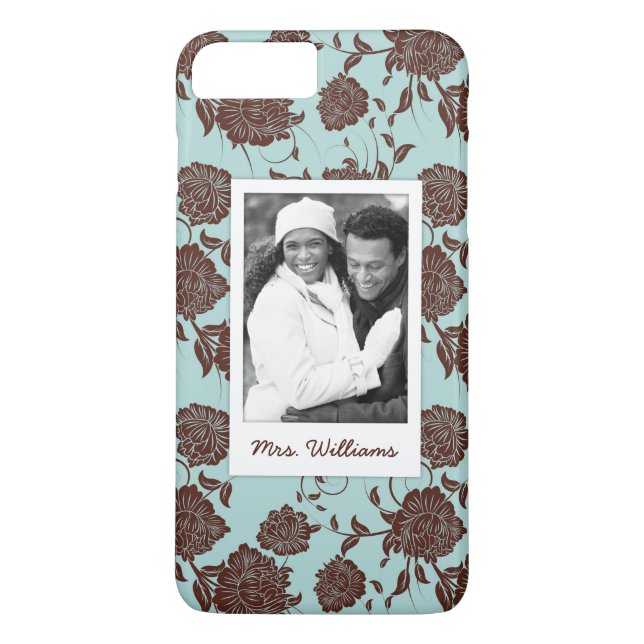 Custom Photo & Name Floral Pattern 3 Case-Mate iPhone Case (Back)