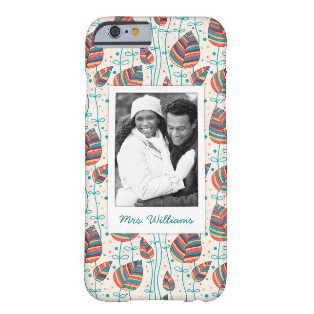 Custom Photo & Name Floral pattern 5 Case-Mate iPhone Case (Back)