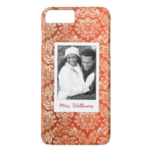 Custom Photo & Name Floral vintage wallpaper iPhone 8 Plus/7 Plus Case