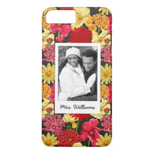 Custom Photo & Name Floral wallpaper watercolor iPhone 8 Plus/7 Plus Case