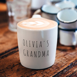 Custom Photo & Name for Grandma Gift  Espresso Cup