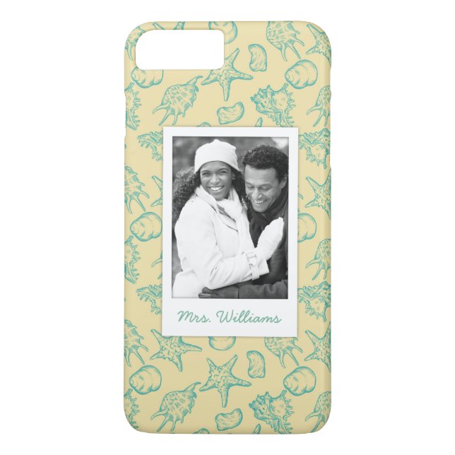 Custom Photo & Name Hand Drawn Shells 2 Case-Mate iPhone Case (Back)