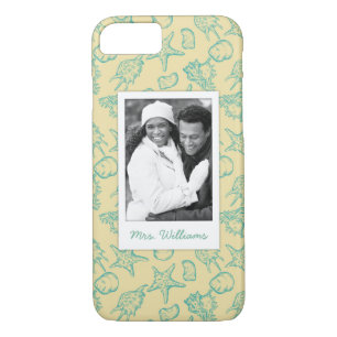 Custom Photo & Name Hand Drawn Shells 2 iPhone 8/7 Case
