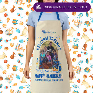 Custom Photo Name HANUKKAH FAMILY REUNION  Apron