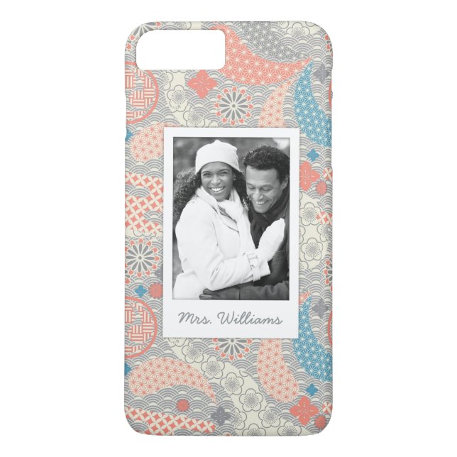 Custom Photo & Name Japanese Style Pattern Case-Mate iPhone Case (Back)