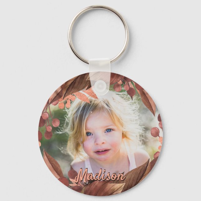 Custom Photo Name Key Ring (Front)