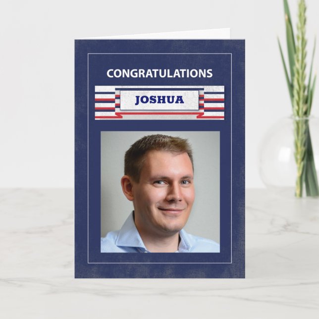 Custom Photo, Name Law Enforcement Police Graduate Card (Front)