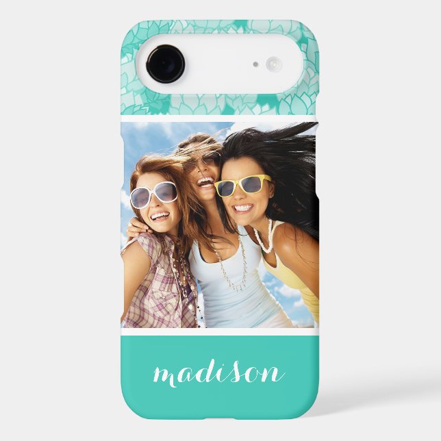 Custom Photo & Name Lotus pattern 2 Case-Mate iPhone Case (Back)