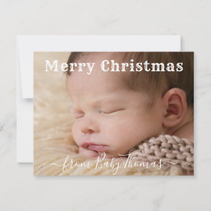 custom photo & name merry Christmas from the baby Holiday Card