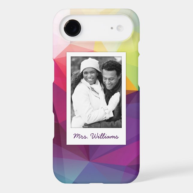 Custom Photo & Name Modern Design Case-Mate iPhone Case (Back)