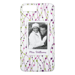 Custom Photo & Name Multicolored dot background iPhone 8 Plus/7 Plus Case