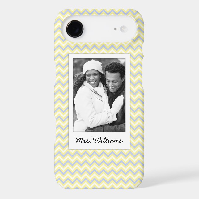 Custom Photo & Name Pastel Chevron Pattern Case-Mate iPhone Case (Back)