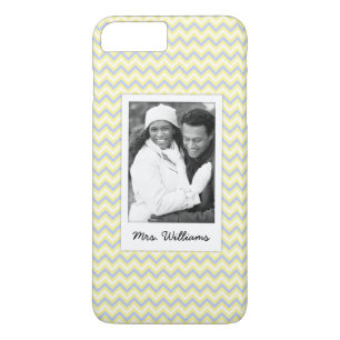 Custom Photo & Name Pastel Chevron Pattern iPhone 8 Plus/7 Plus Case