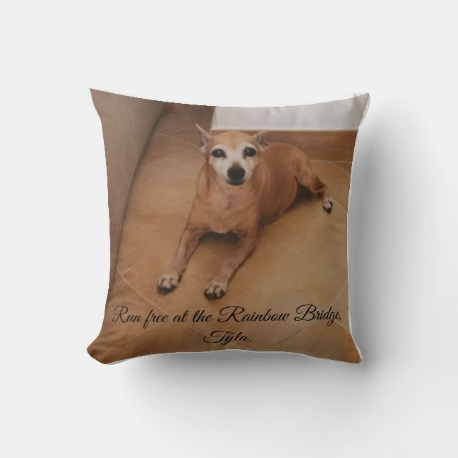 Custom Photo & Name Pet Memorial  Cushion (Front)