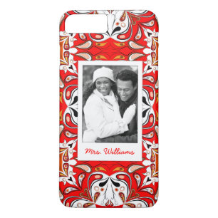 Custom Photo & Name Portuguese Tile Pattern iPhone 8 Plus/7 Plus Case