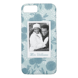 Custom Photo & Name Retro Floral Pattern 2 2 iPhone 8/7 Case