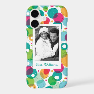 Custom Photo & Name Round bubbles kids pattern