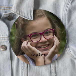 Custom Photo Name Round Button