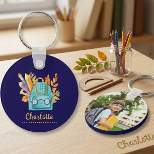 Custom Photo Name Star Keychain for Kids