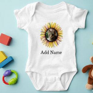Custom Photo Name Text Personalised Baby Bodysuit