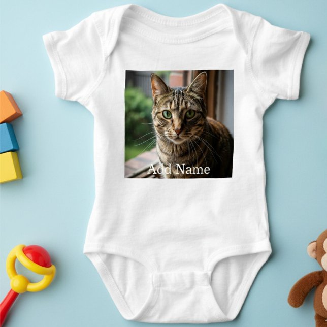 Custom Photo Name Text Personalised Baby Bodysuit (Creator Uploaded)