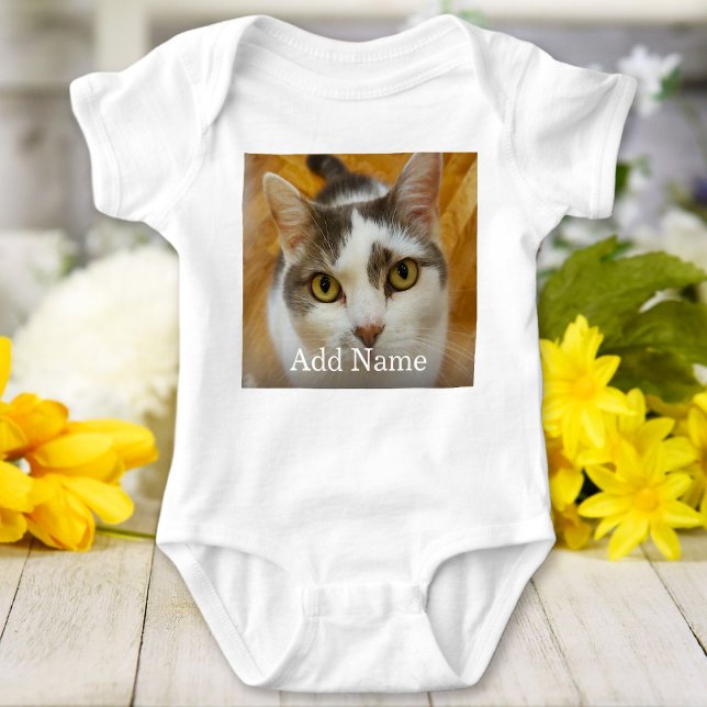 Custom Photo Name Text Personalised Baby Bodysuit (Creator Uploaded)