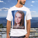 Custom Photo Name Text Personalised T-Shirt<br><div class="desc">Upload your photo, add a name or text, and easily create your personalised photo t-shirt. Click CUSTOMIZE to change the text colour. You can TRANSFER this DESIGN on other Zazzle products and adjust it to fit most of the Zazzle items. You can also click CUSTOMIZE FURTHER to add, delete or...</div>