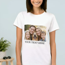 Custom Photo Name Text Personalised T-Shirt