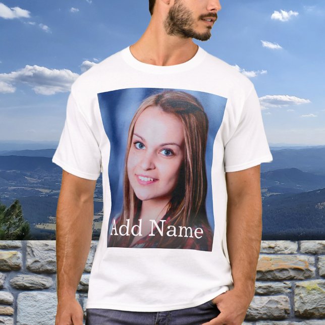 Custom Photo Name Text Personalised T-Shirt (Creator Uploaded)