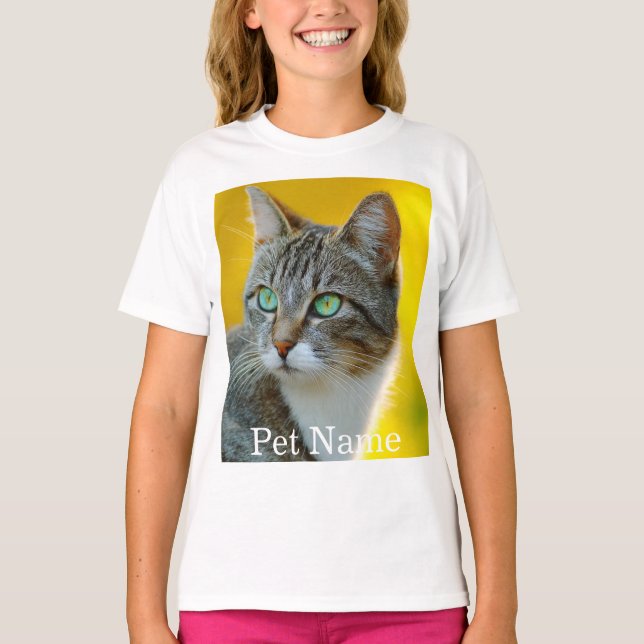 Custom Photo Name Text Personalised  T-Shirt (Front)