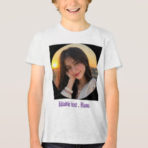 Custom Photo Name Text Personalised T-Shirt Tri-Blend Shirt