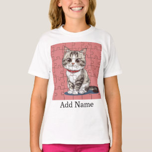 Custom Photo Name Text Personalized  Jigsaw puzzle T-Shirt