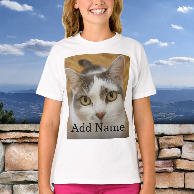 Custom Photo Name Text Personalized T-Shirt (Creator Uploaded)