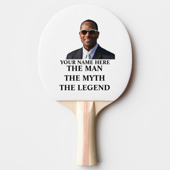 Custom photo name the man the myth the legend ping pong paddle (Front)