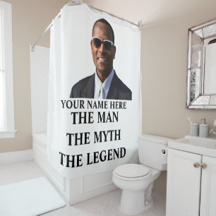 Custom photo name the man the myth the legend shower curtain