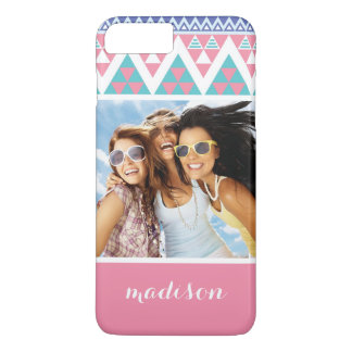 Custom Photo & Name Tribal aztec colourful pattern iPhone 8 Plus/7 Plus Case