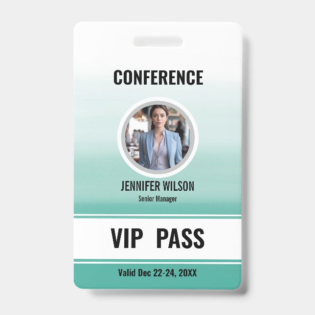 Custom Photo Name VIP All Access Pass Badge  ID Badge (Front)