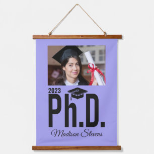 Custom photo, name, year & color Ph.D. Hanging Tapestry
