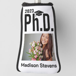 Custom photo, name & year Ph.D. Golf Head Cover