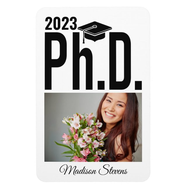 Custom photo, name & year Ph.D. Magnet (Vertical)