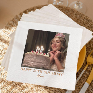 Custom Photo Napkins with Text - Personalised