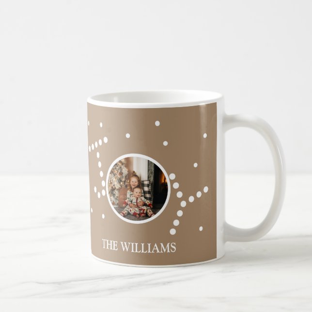 Custom Photo natural brown Christmas Holiday  Coffee Mug (Right)